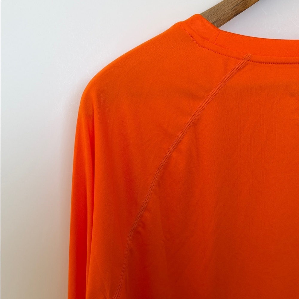 Orange Long Sleeve Performance Shirt Men 2XL 100% Polyester Athletic Tee - Picture 7 of 7